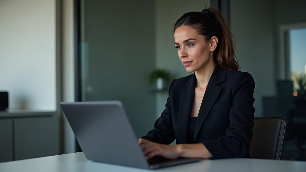 Persona che configura software di backup automatico su computer portatile in ambiente di lavoro